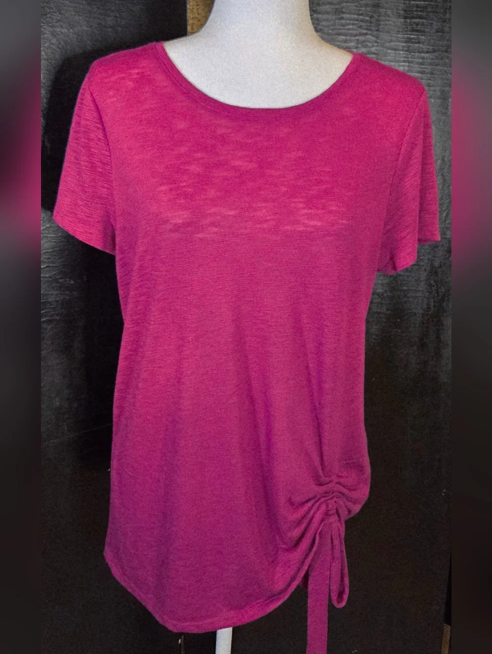 INC International Concepts Ruched Side Tie Tunic Top Pink - Large - Picture 1 of 12